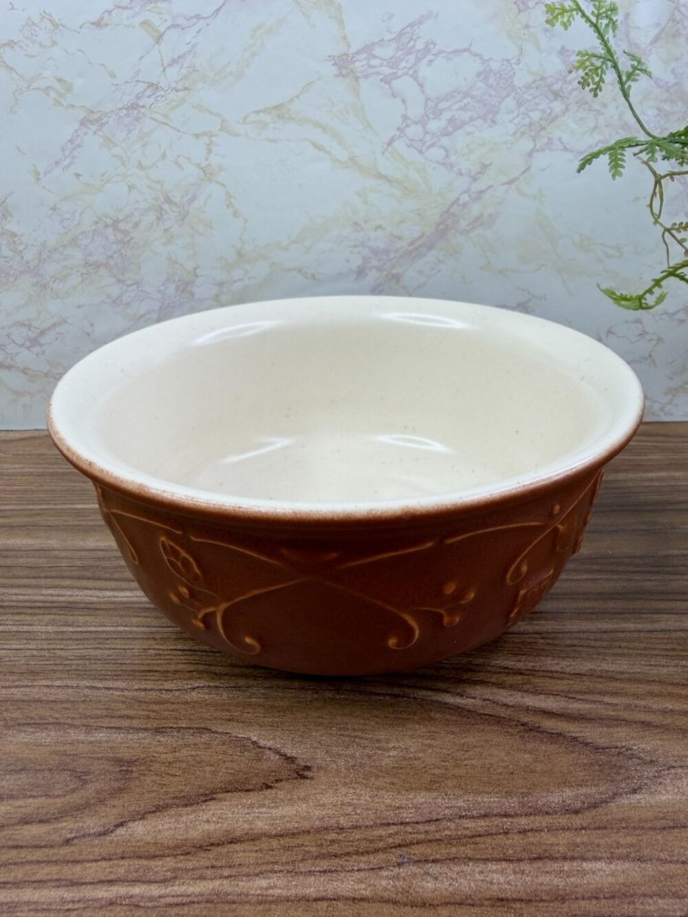 Set of 4 Pfaltzgraff Mission Flower Vine Scroll Brown Floral 6" Cereal Soup Bowl - Picture 5 of 10